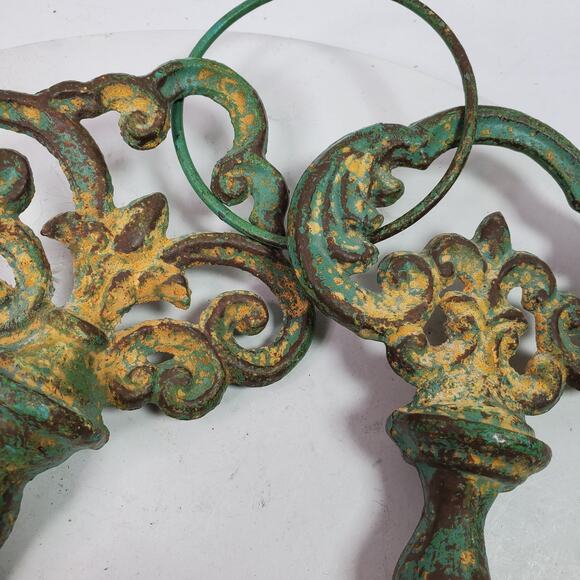 Vintage 2 Large Iron 12 Inch Skeleton Keys On Ring Rusty Distressed Patina - Picture 6 of 6